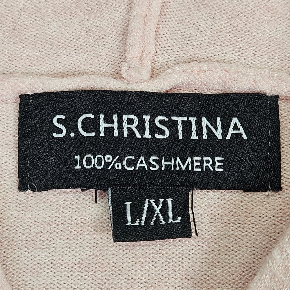 S Christina 100% Cashmere Fairy Pink Elegant Beaded Sweater L/XL Feminine Luxury - Picture 3 of 7